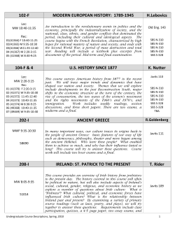 102-F MODERN EUROPEAN HISTORY