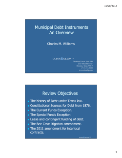 Municipal Debt Instruments 2 - Texas City Attorneys Association