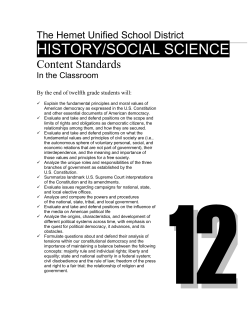 HISTORY/SOCIAL SCIENCE STANDARDS