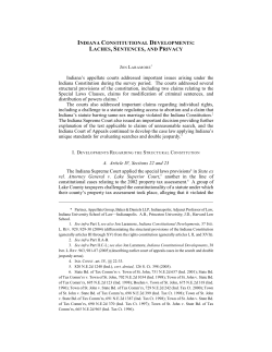 Indiana Constitutional Developments