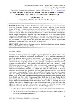 a corpus-based behavioural profile study