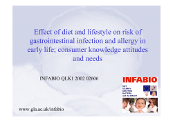 Effect of diet and lifestyle on risk of gastrointestinal infection and