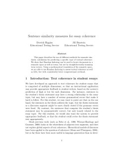 Sentence similarity measures for essay coherence