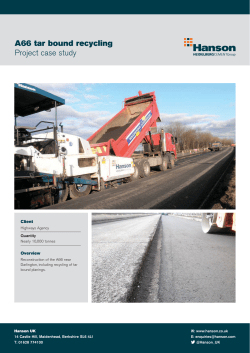 A66 tar bound recycling Project case study
