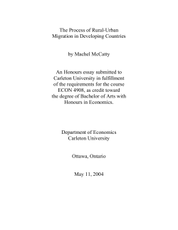 The Process of Rural-Urban Migration in Developing