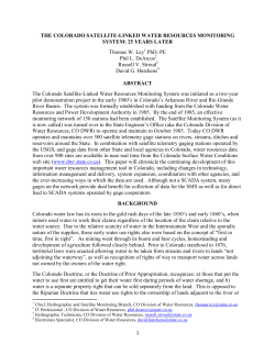 THE COLORADO SATELLITE-LINKED WATER RESOURCES