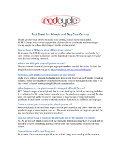 Fact Sheet for Schools and Day Care Centres
