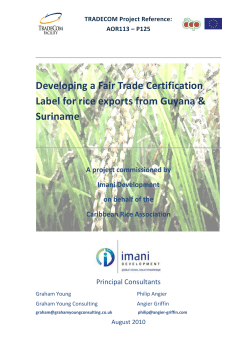 Developing a Fair Trade Certification Label for rice