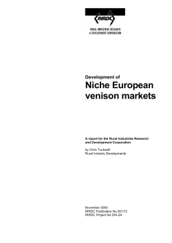 Niche European venison markets - Publications