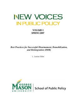 Best Practices for Successful Disarmament, Demobilization