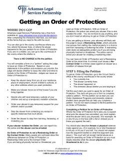 Getting an Order of Protection - Arkansas Legal Services Online