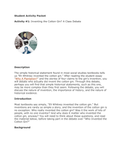 Inventing the Cotton Gin? - Smithsonian`s History Explorer