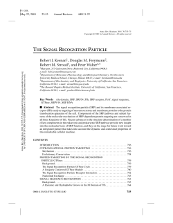 the signal recognition particle - Keenan Lab