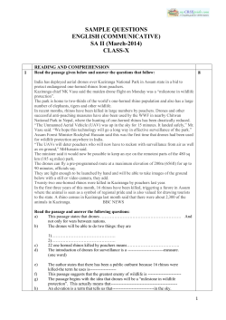 SAMPLE QUESTIONS ENGLISH (COMMUNICATIVE) SA II (March