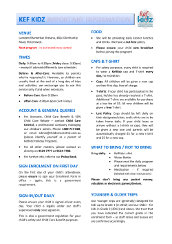 Kef Kidz Holiday Program