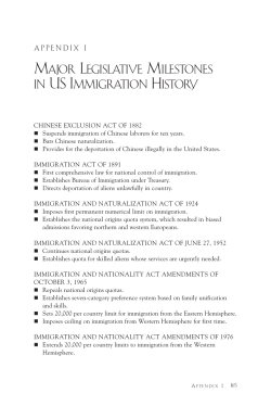 Major Legislative Milestones in US Immigration History