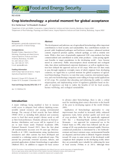 Crop biotechnology: a pivotal moment for global acceptance