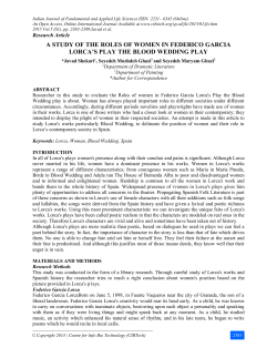 a study of the roles of women in federico garcia lorca`s