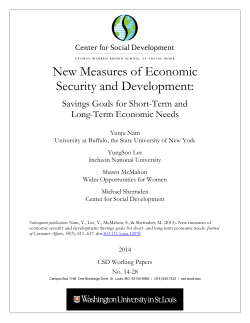 New Measures of Economic Security and Development