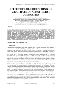 effect of cold quenching on wear rate of al6061