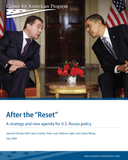 After the &ldquo;Reset&rdquo; - Center for American Progress