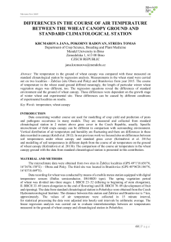 differences in the course of air temperature between