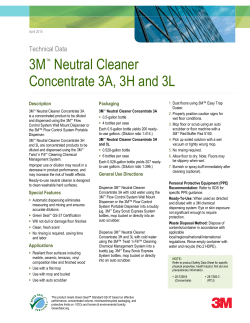 3M&trade; Neutral Cleaner Concentrate 3A, 3H and 3L