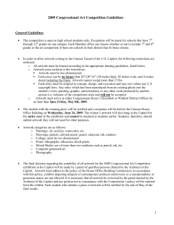 2009 Congressional Art Competition Guidelines