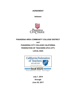 PCC-CFT CBA 2014-17 - Pasadena City College