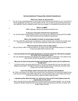 Immunizations Frequently Asked Questions