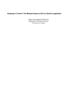 Keeping in Control: The Limited Impact of EU on Danish Legislation