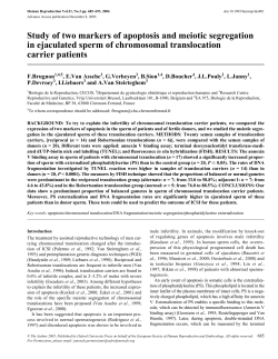 Study of two markers of apoptosis and meiotic segregation in