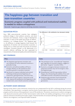 The happiness gap between transition and non