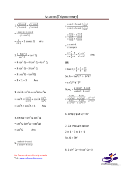 Answers[Trigonometry]