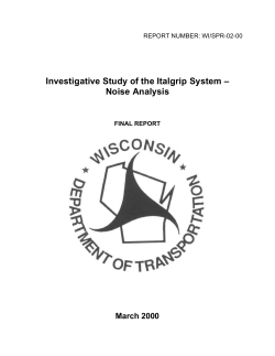 Investigative Study of the Italgrip System &ndash; Noise Analysis