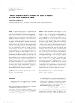 distinguished lectures The use of mathematics to read the book of