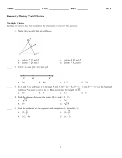 Geometry Mastery Test #1 Review