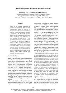 Humor Recognition and Humor Anchor Extraction