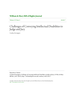 Challenges of Conveying Intellectual Disabilities to Judge and Jury