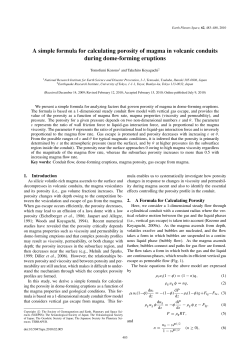 A simple formula for calculating porosity of magma