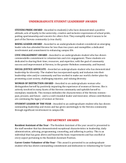 undergraduate student leadership awards department awards