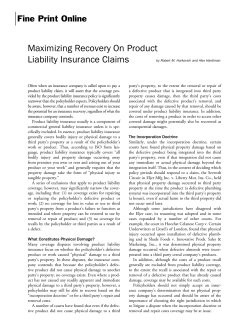 Maximizing Recovery On Product Liability Insurance