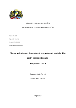 Characterization of the material properties of particle filled resin