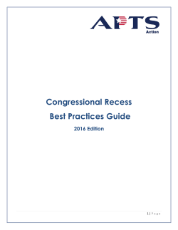 Congressional Recess Best Practices Guide