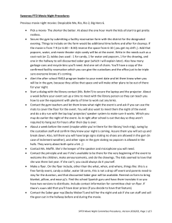 Movie Night Procedures - Shakopee Public Schools