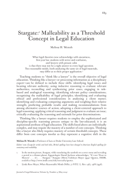Stargate: Malleability as a Threshold Concept in Legal Education