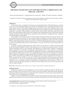the role of dietary fats for preventing cardiovascular disease. a review
