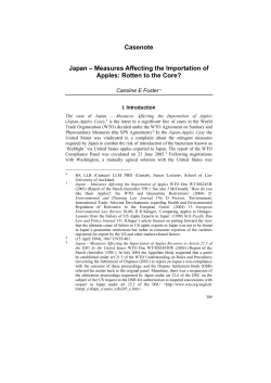 Foster, Caroline E --- "Casenote: Japan