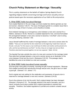 Church Policy Statement on Marriage / Sexuality