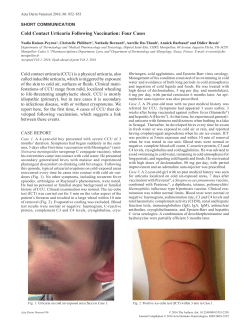 Cold Contact Urticaria Following Vaccination: Four Cases